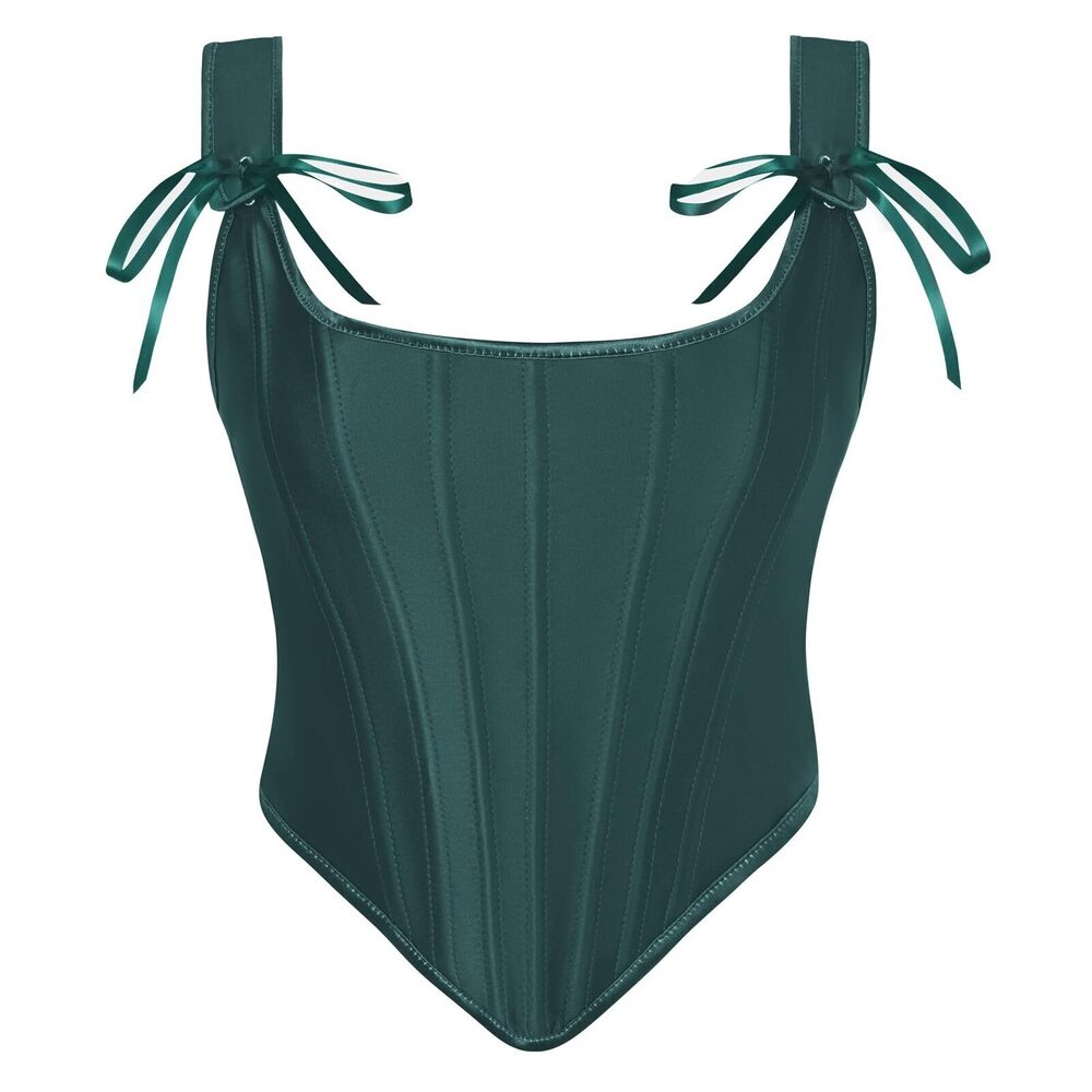 9338 Green Corset Tops Overbust Renaissance Corsets for Party Gray Green